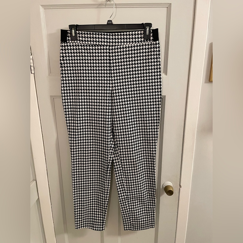 IMNYC Houndstooth Pattern Skinny Pants - Black & White